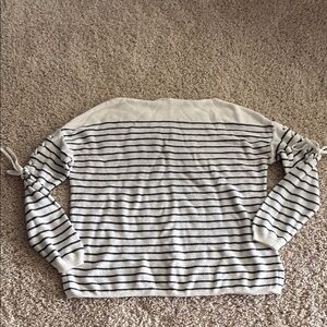 Striped Cream and Black Women's Sweater